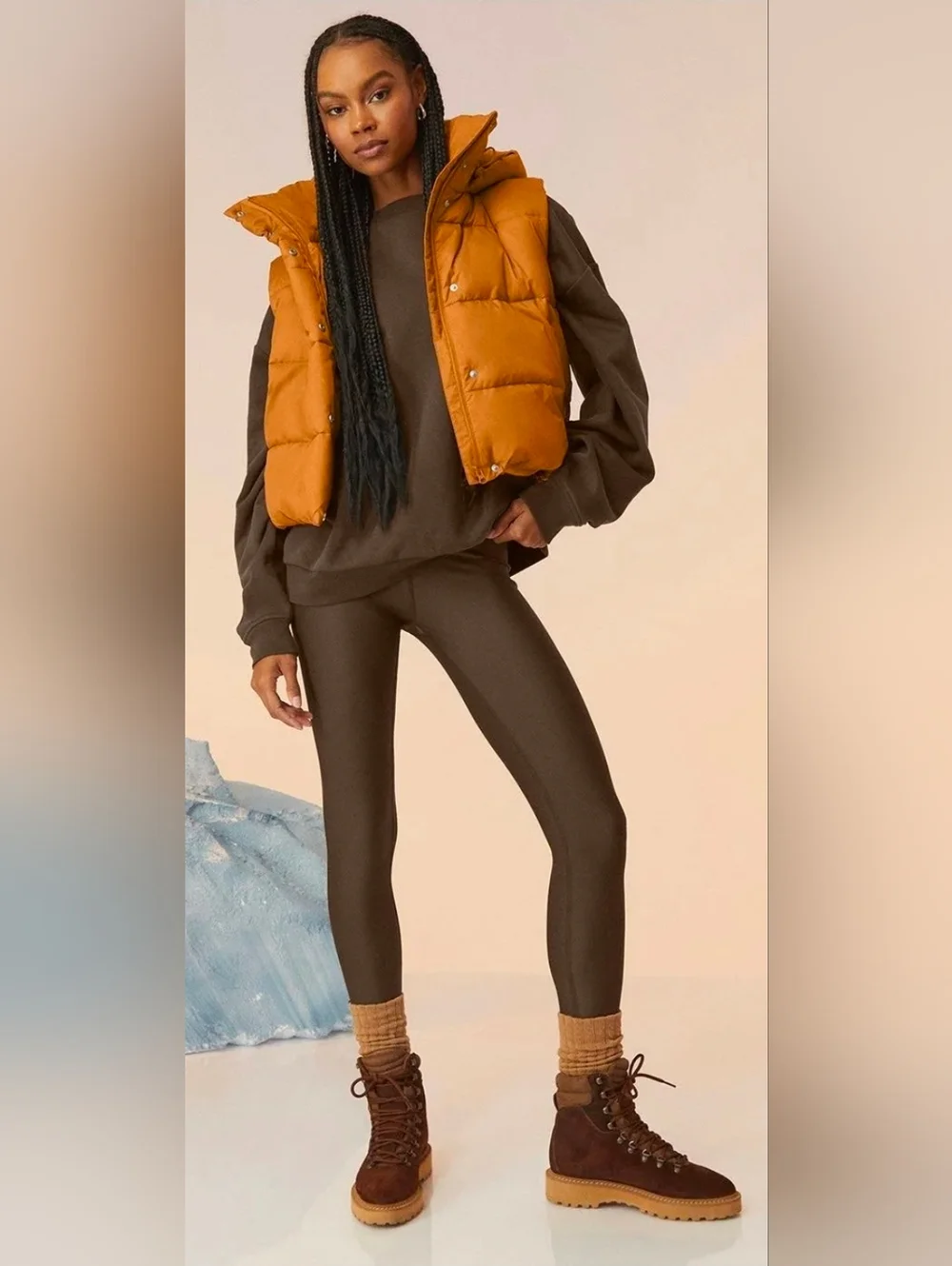ALO Yoga Puffer Vest in Brown